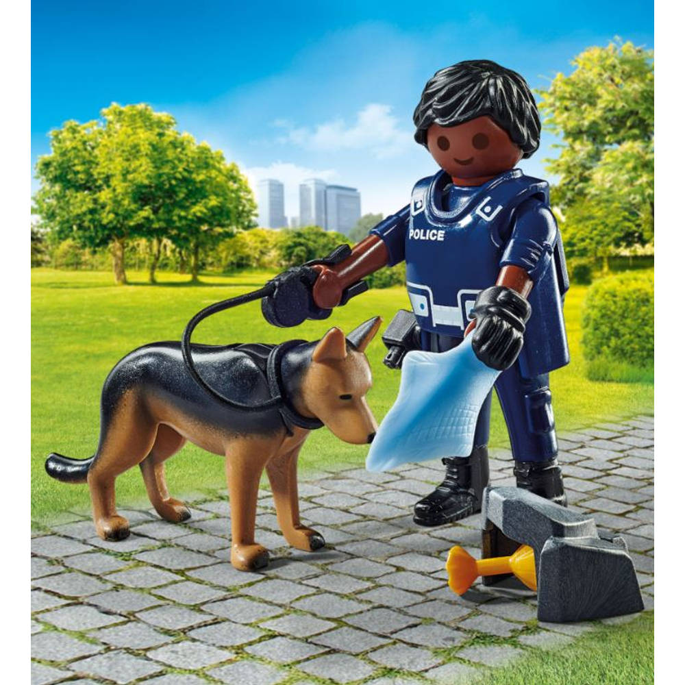 PLAYMOBIL SpecialPLUS politieagent met speurhond 71162
