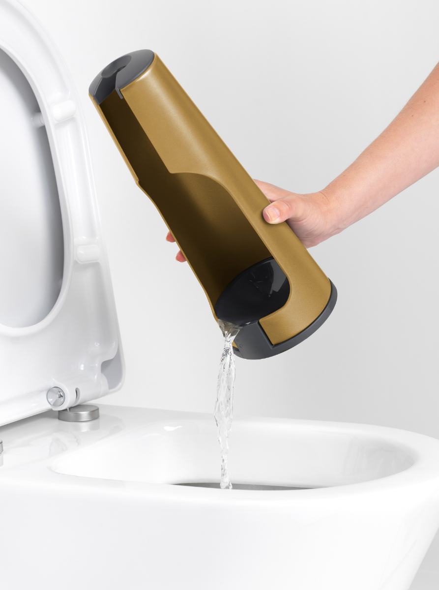 ReNew Toiletborstel met houder - Warm Gold