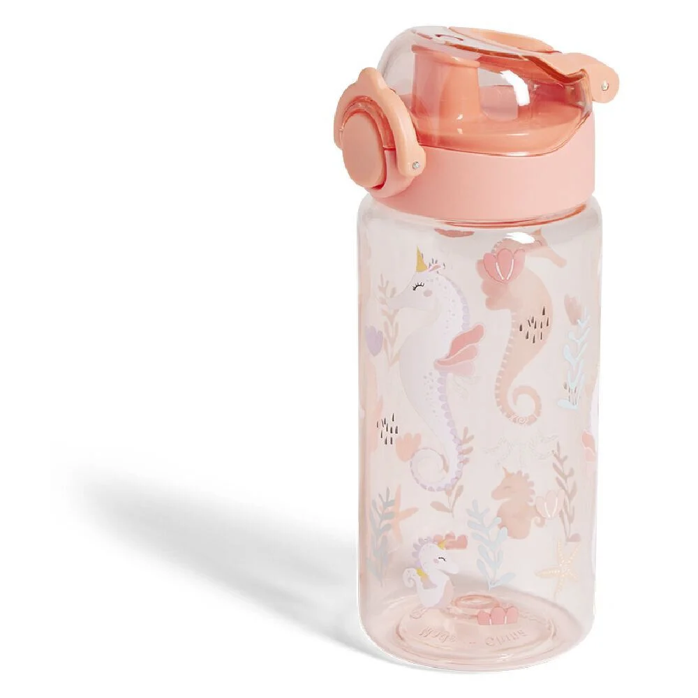 Gourde pour enfant motif licorne 500ml plastique rose Ø7xH19cm