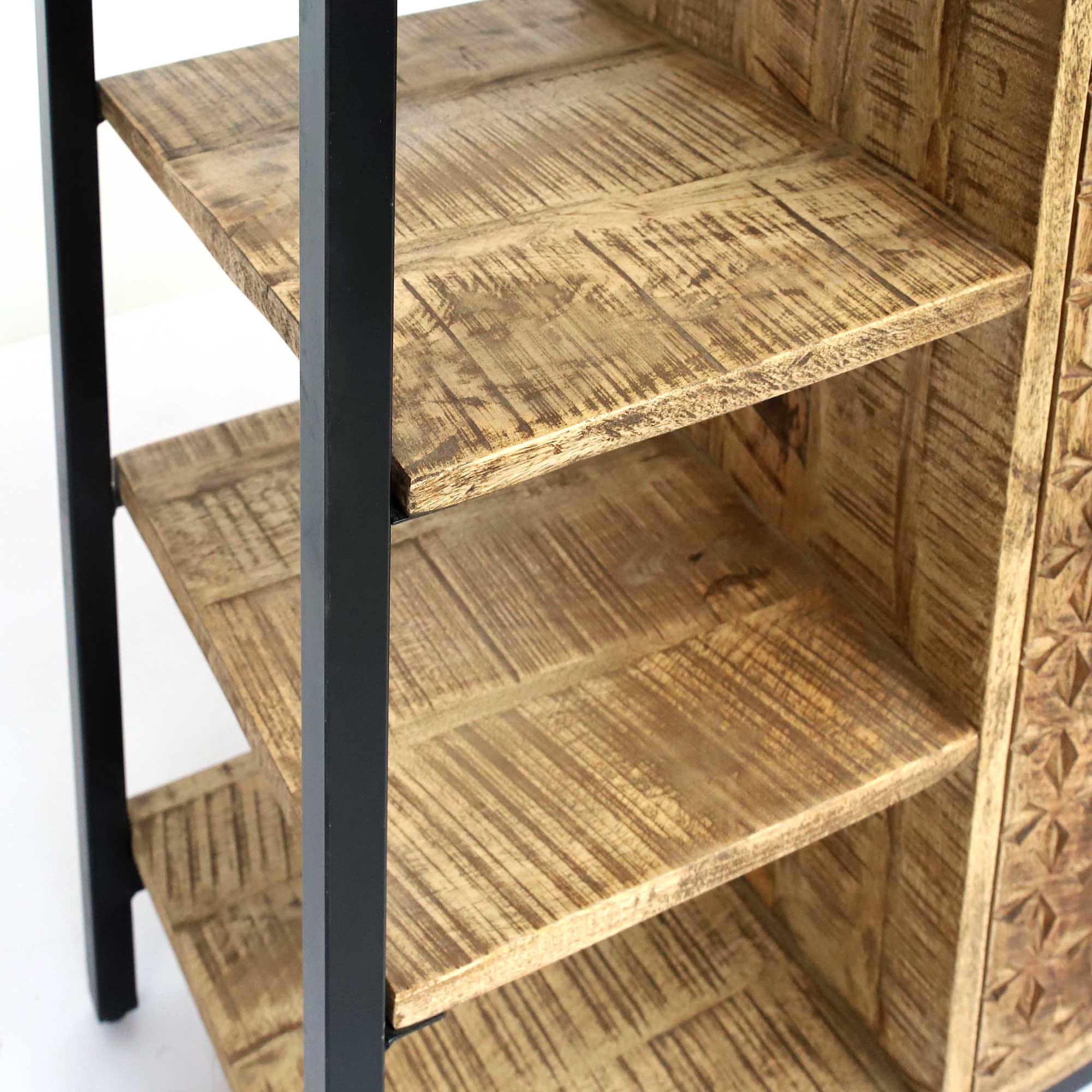 Schrank mit Regal 'Trudot', Massivholz und Eisen, B 75 cm, H 80 cm, L 40 cm von fischer's lagerhaus