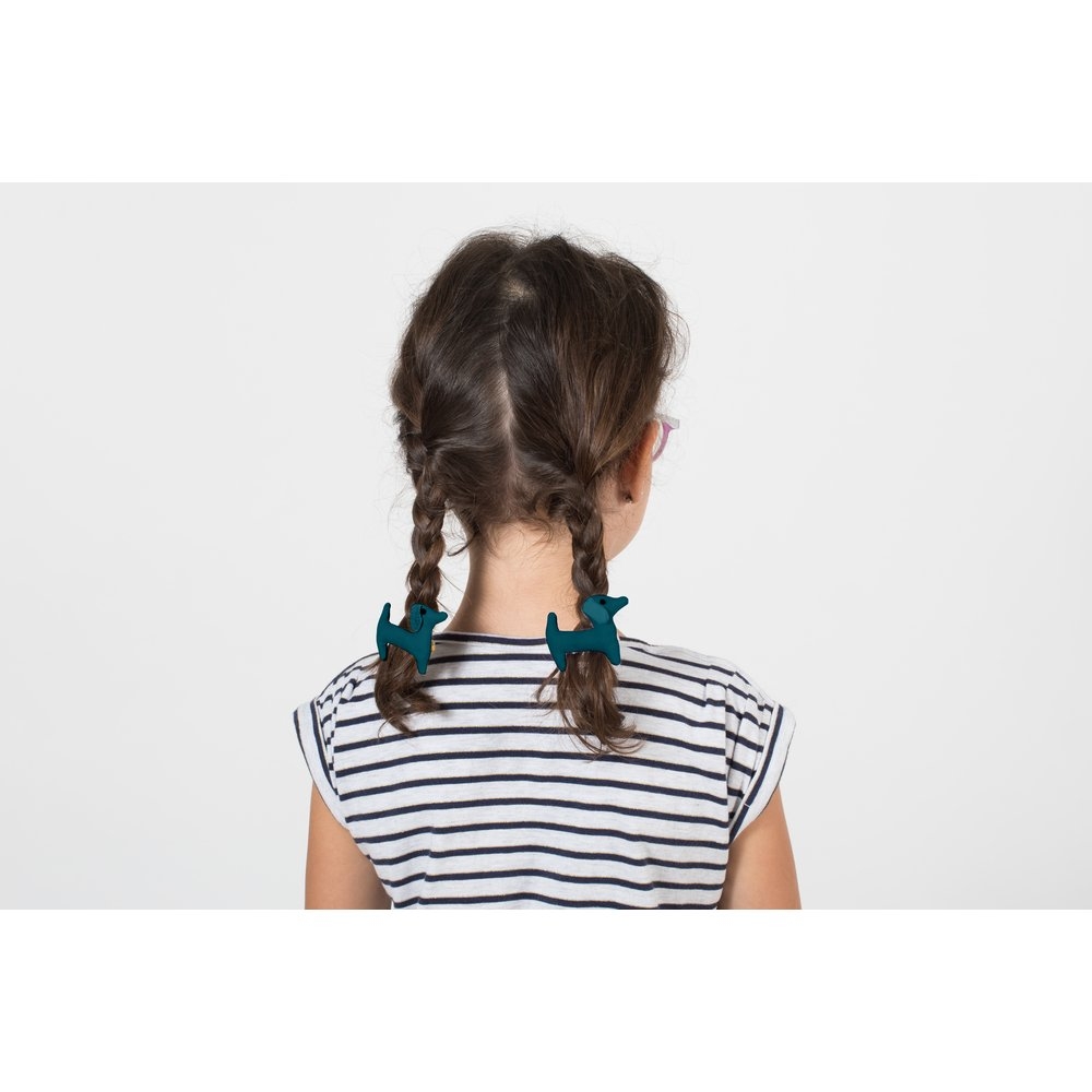 Barrette Basset Bleu Vert