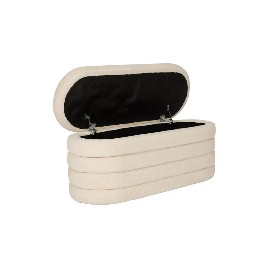Housecraft Living Zuma bankje Bouclé Wit/ Beige