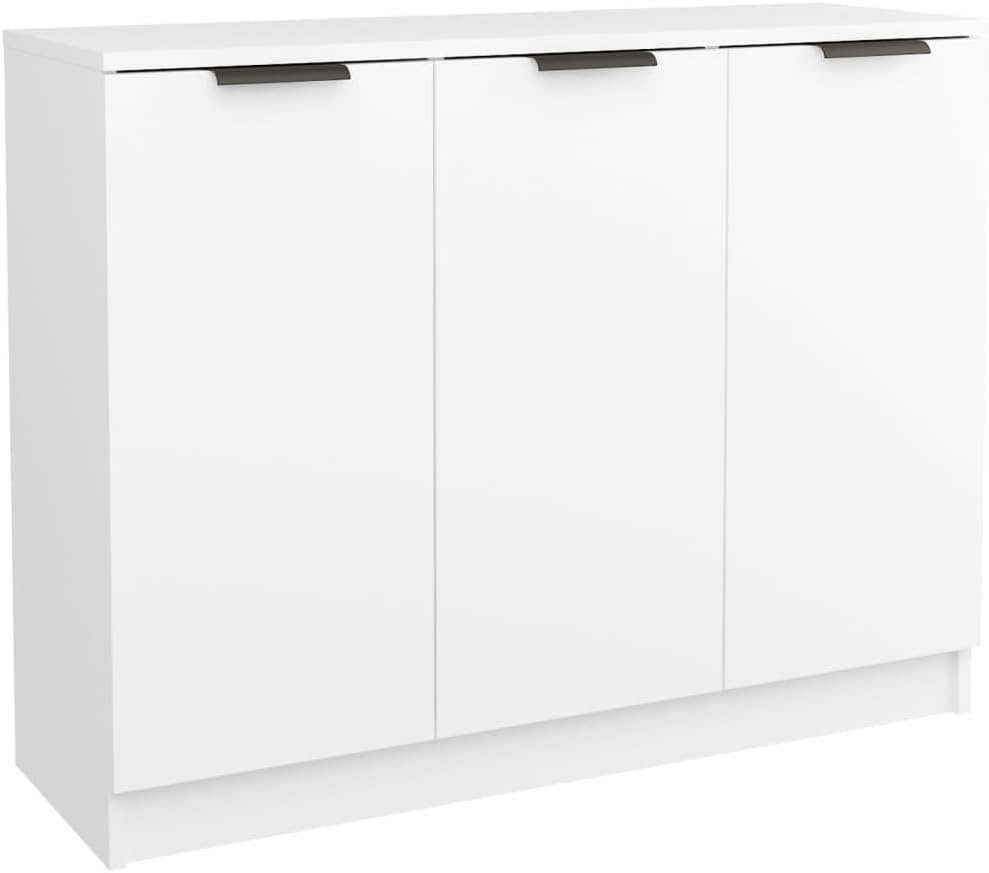 vidaXL Sideboard Kommode Anrichte Schrank Beistellschrank Mehrzweckschrank Standschrank Wohnzimmer Weiß 90,5x30x70cm Holzwerkstoff