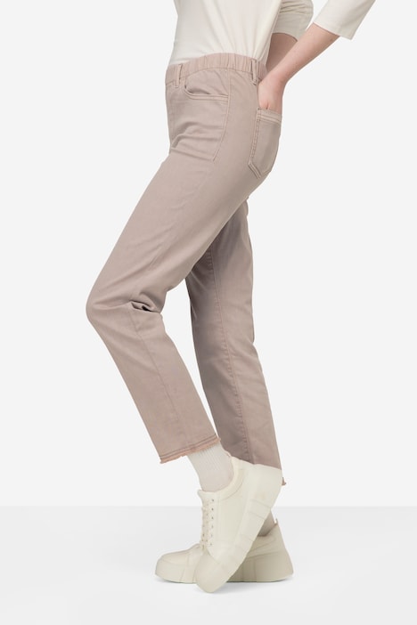 7/8-Slimhose, schmale Passform, 4-Pocket, Fransensaum, mit recyceltem Polyester