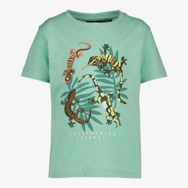 Unsigned jongens T-shirt blauw met hagedissen