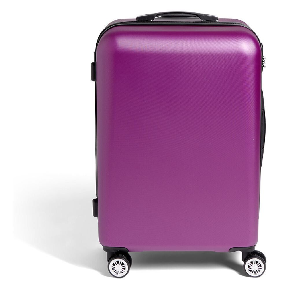 Valise cabine rigide trolley 4 roulettes 65L violet
