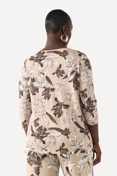 Slinkyshirt, A-Linie, U-Boot-Ausschnitt, 3/4-Arm