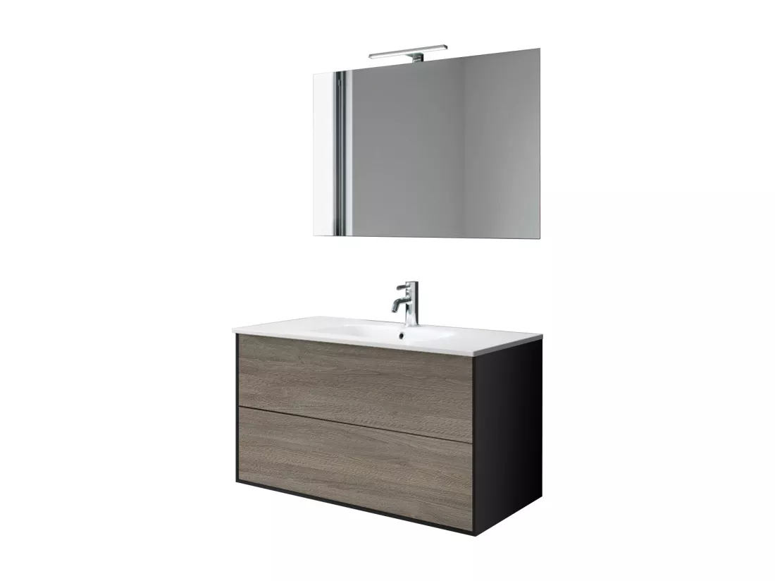Ensemble de salle de bain 4 pièces IGEA chêne cendré