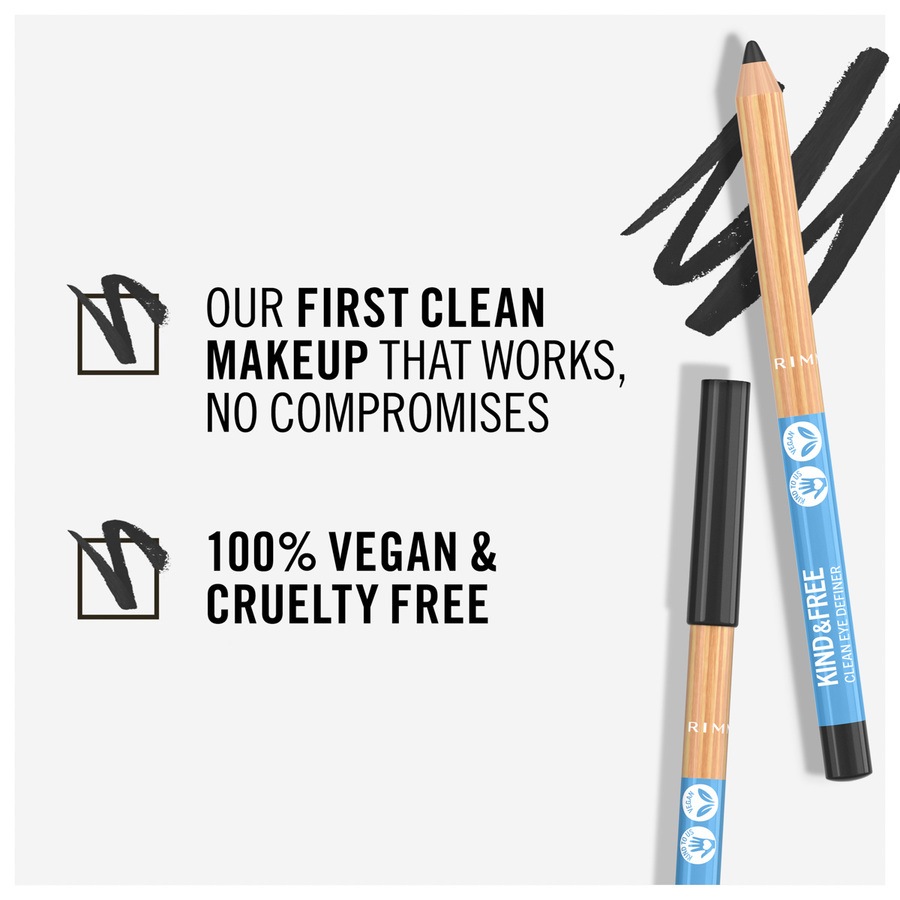 Rimmel London Kind & Free Clean Eyeliner Pencil 001 Pitch 1.1g