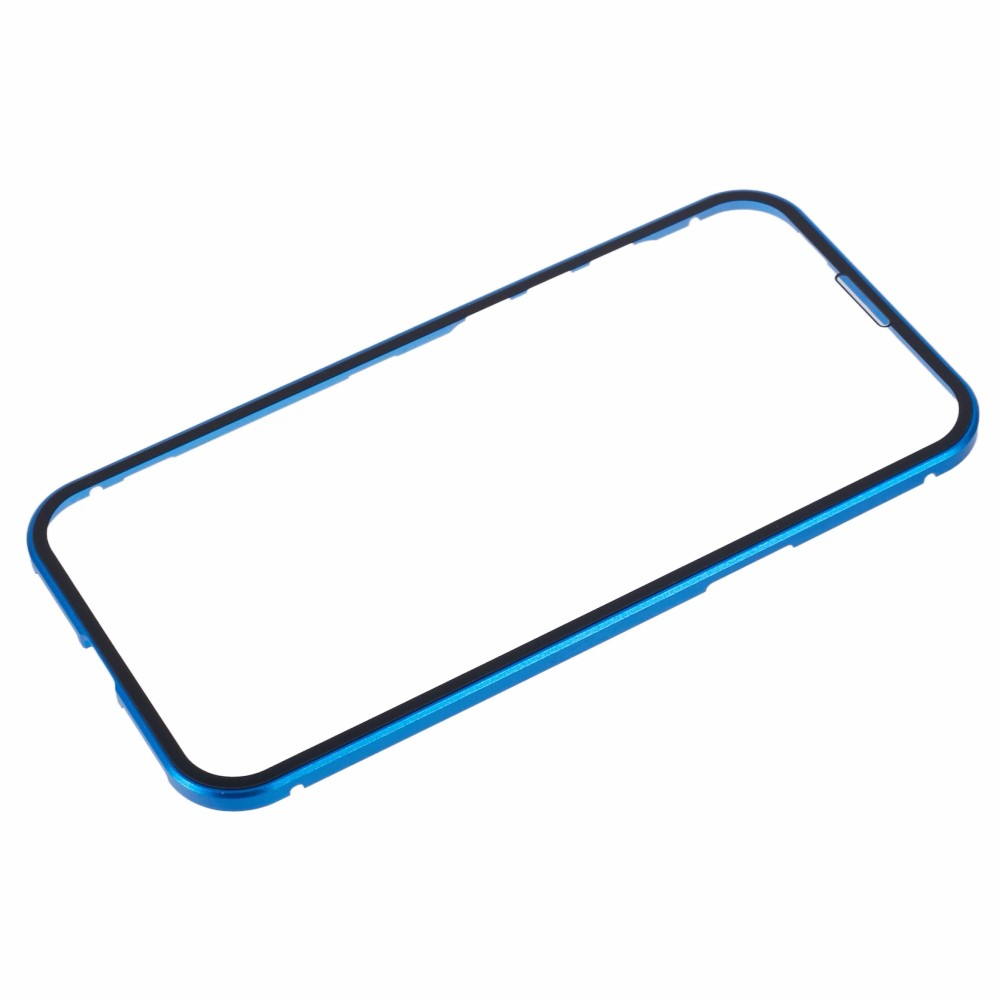 iPhone 16 Pro Max Magnetische Alu Schutzhülle mit Panzer Glas Backcover   Displayschutz (Magnet-Technologie) - Blau