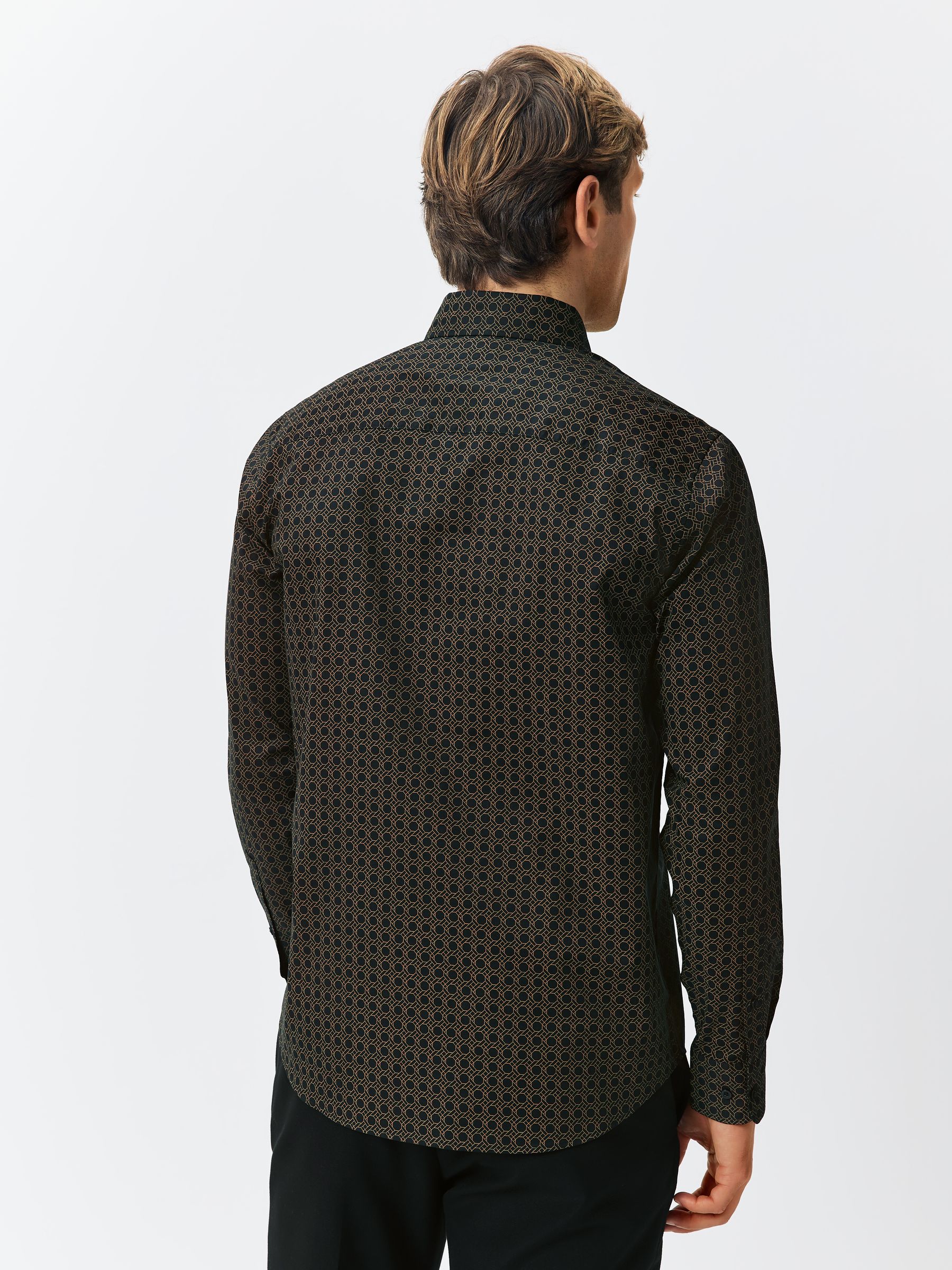 Zwart/goud - Long Sleeve Oxford Shirts 2 Pack