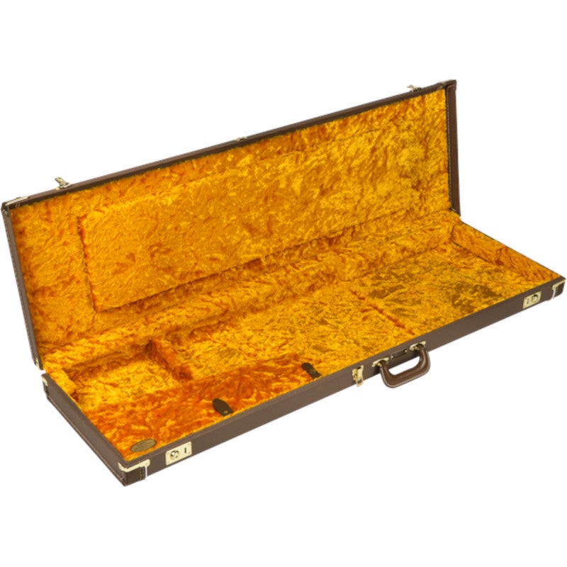 Fender G&G Deluxe Jazz Bass Hardshell Case Brown/Gold Plush koffer voor Jazz bas