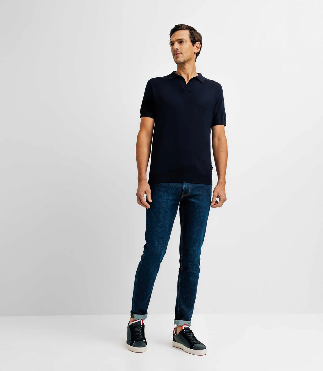 Polo en maille marine