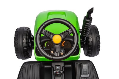 Alex's Garage Eltraktor med Tilhenger, Grønn