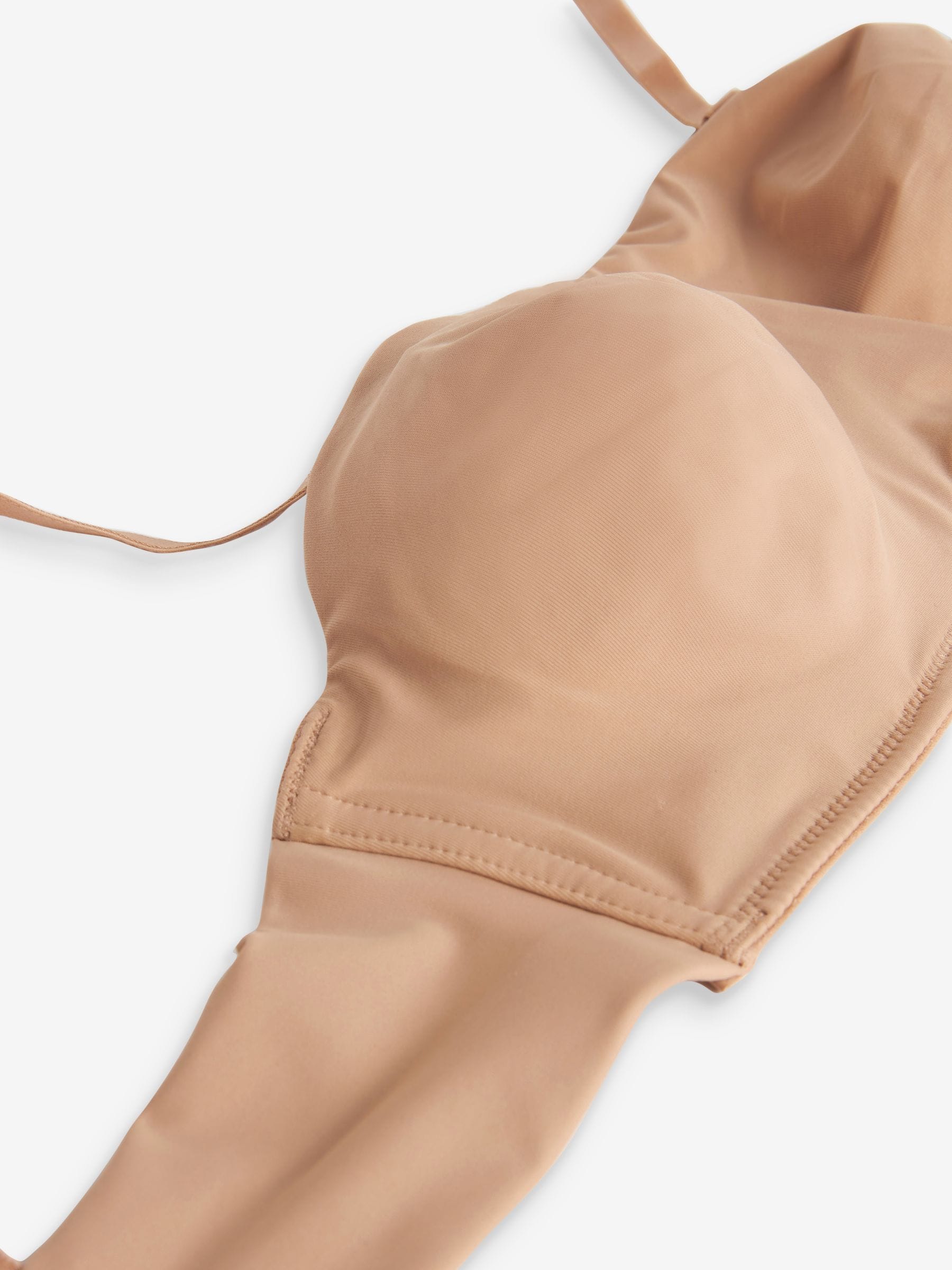 Praline nude - A-D gladstrijkende strapless beugelbeha zonder vulling