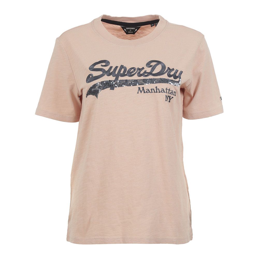 Superdry VINTAGE LOGO BOROUGH - Tee-shirt Femme rose dust