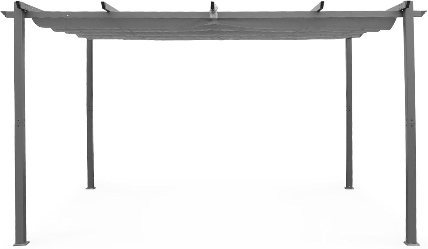 Alice's Garden - Aluminium Pergola - 3 x 4 m - Stoff Grau - Ideale Pergola für Ihre Terrasse, verschiebbarer Stoff, Aluminiumstruktur - Isla