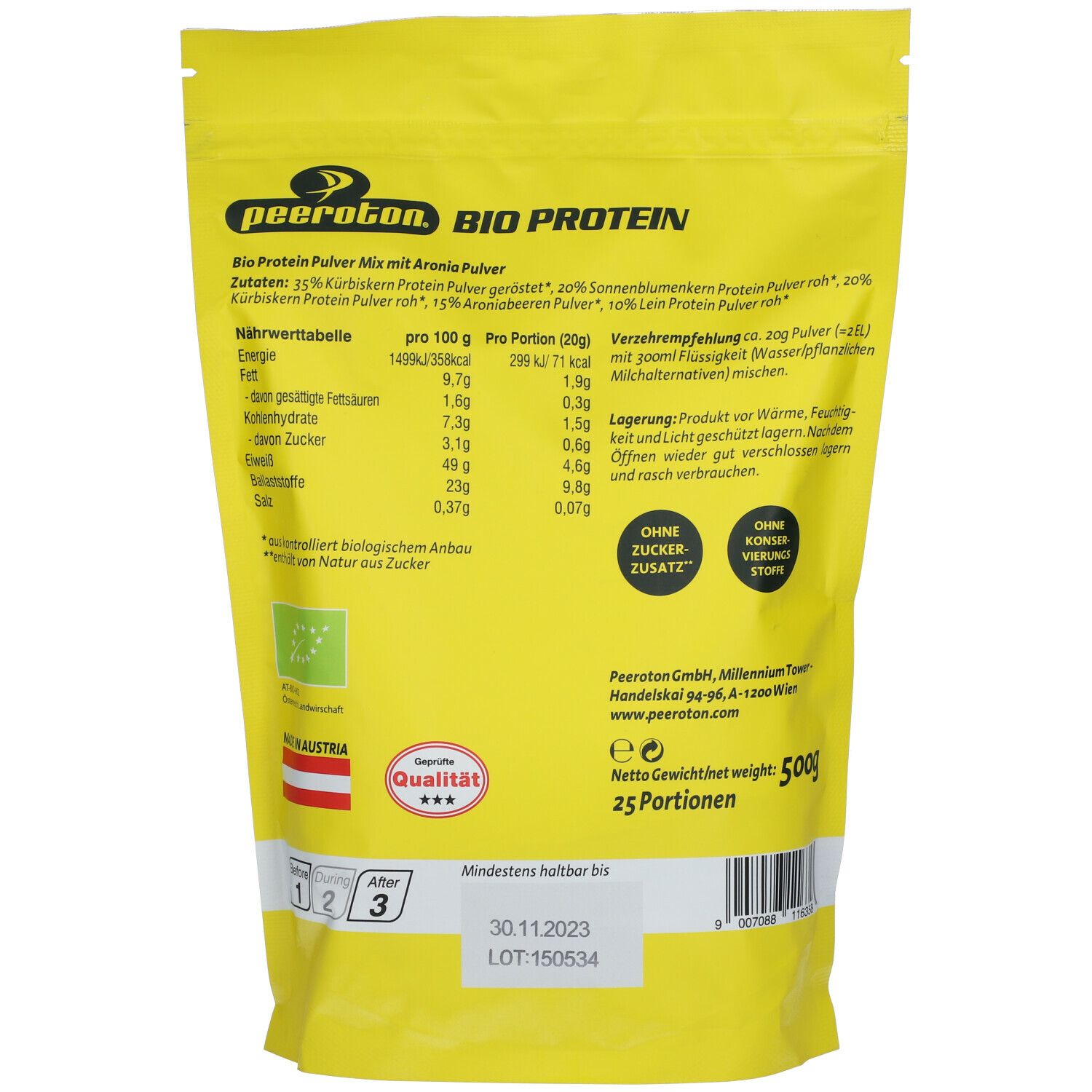 BIO Vegan Protein Pulver Mix 500g Natur
