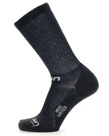 CYCLING AERO WINTER SOCKS  black white  42-44
