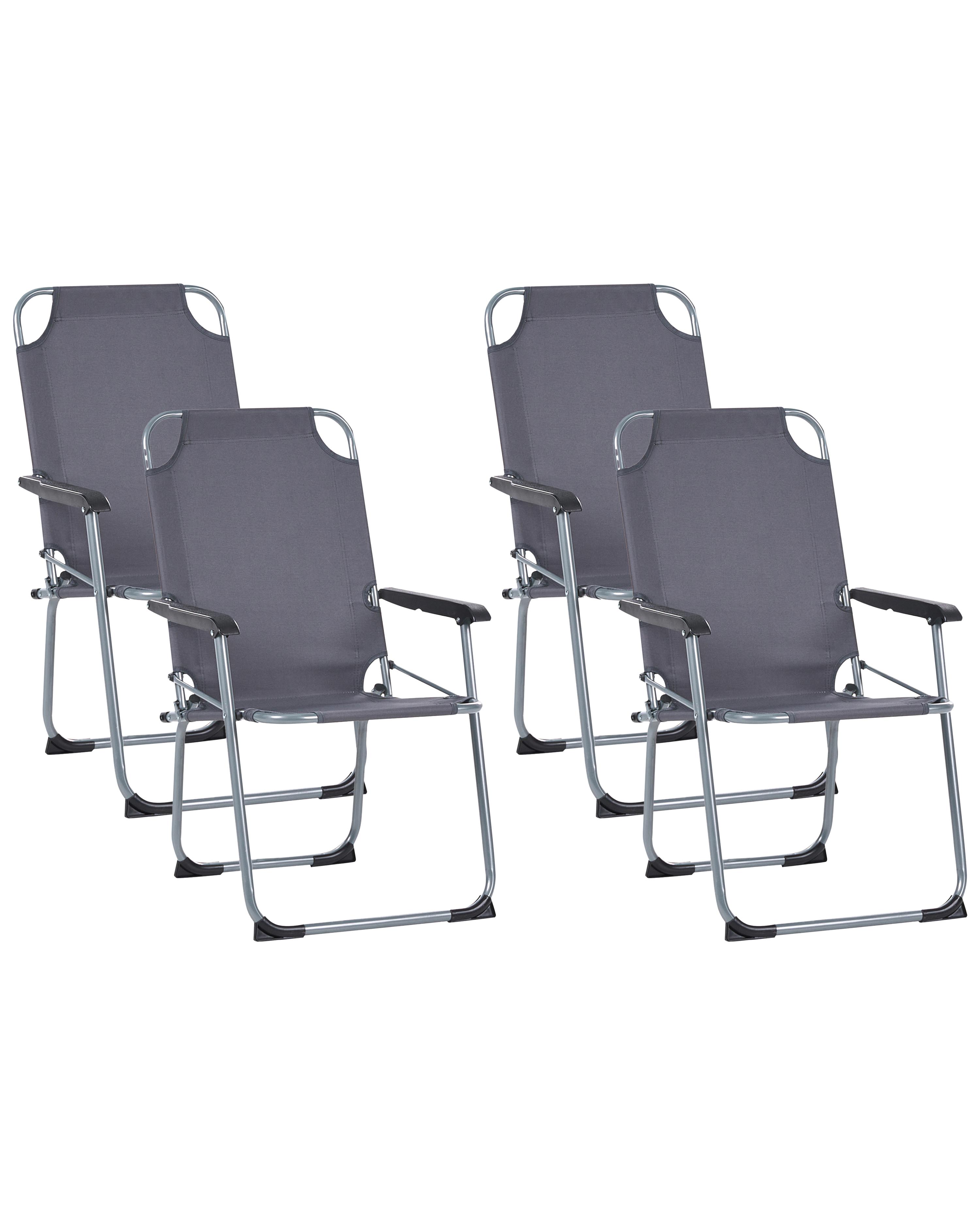 Set van 4 tuinstoelen GALATSI inklapbaar Metaal Grijs