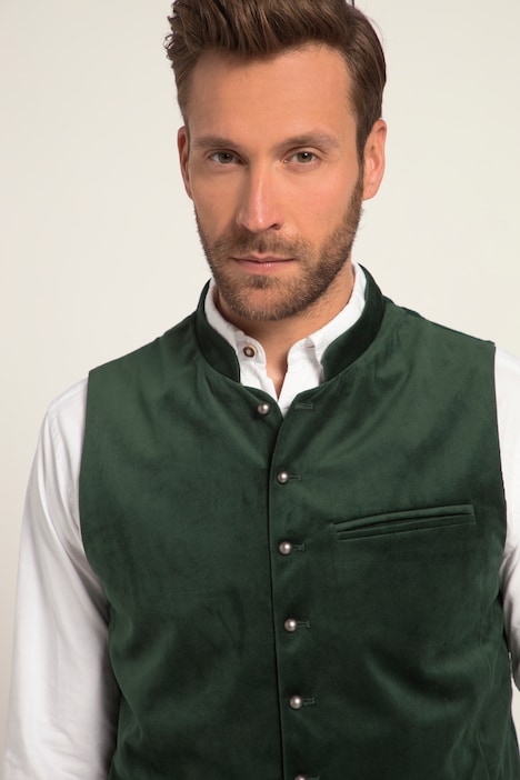 Weste, Tracht, Samt, Stehkragen, Strickrücken, bis Gr. 70