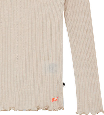 Mads N?rgaard Bluse - Rib - Trudy - Oatmeal Melange