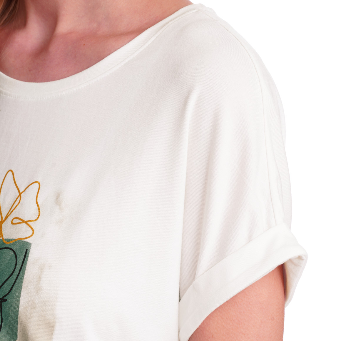 Gina Benotti Damen T-Shirt mit Print cremeweiss