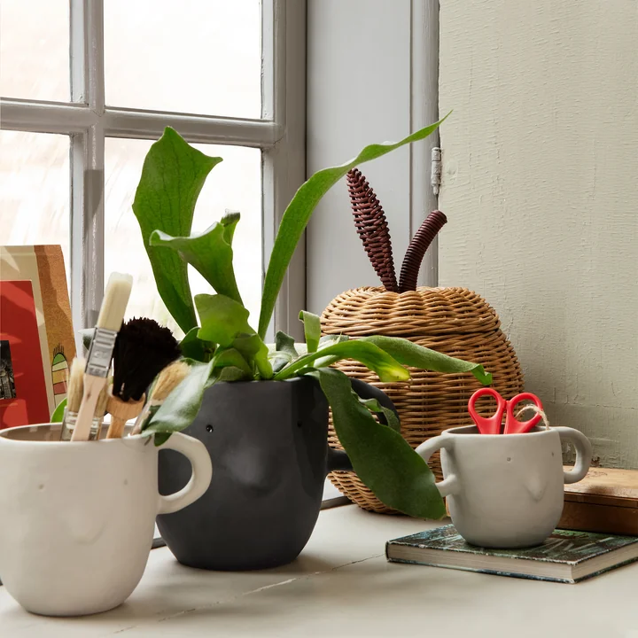 Ferm Living - Mus Blumentopf large, dunkelgrau