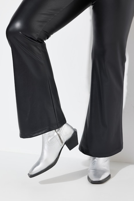 Leggings, Skinny Fit mit Schlag, Lederoptik
