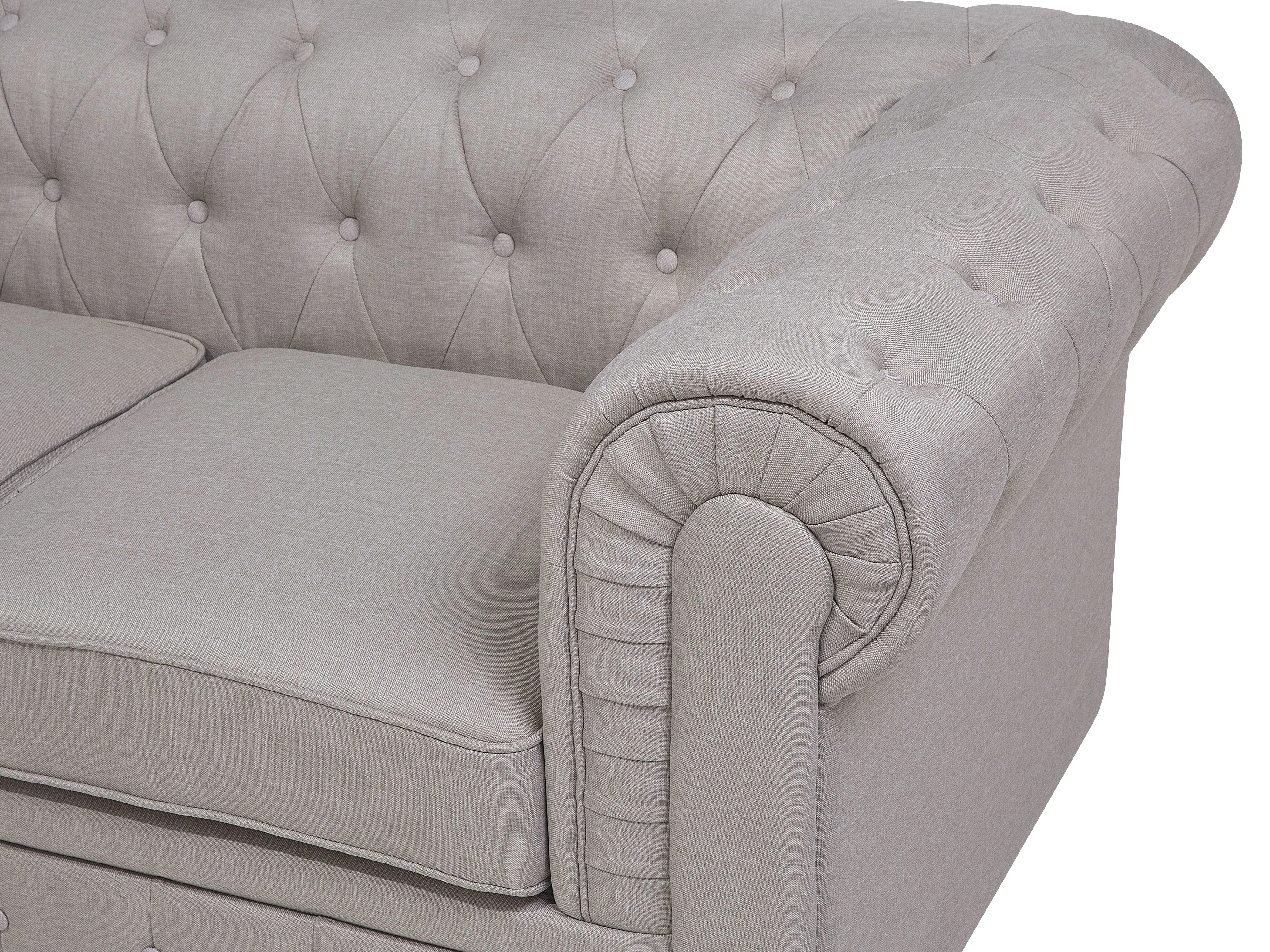 Hoekbank 6-zits CHESTERFIELD Stof Beige rechtszijdig