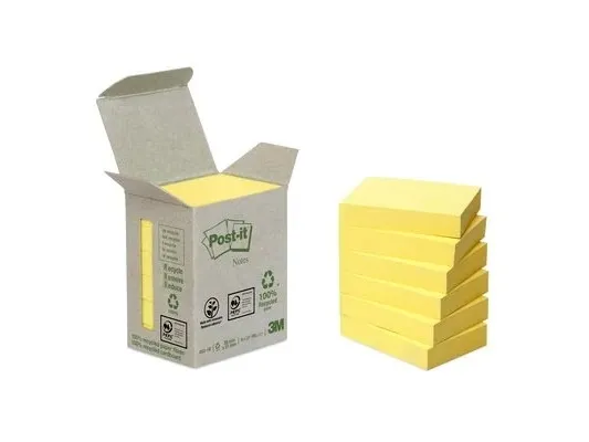 Post-it notes gul miljø 38x51 mm 6blk/pak