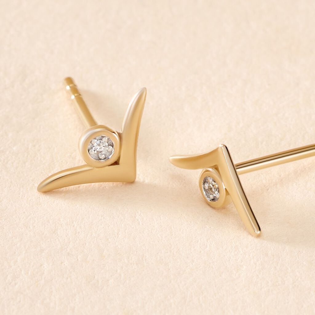 Boucles D'oreilles Puces Volia Or Jaune Diamant