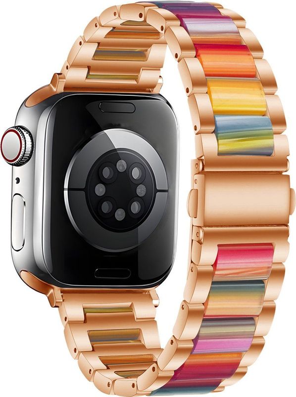 STRAP-IT - Resin Bandje - Roze - Geschikt voor Apple Watch 38 - 40 - 41 - 42mm
