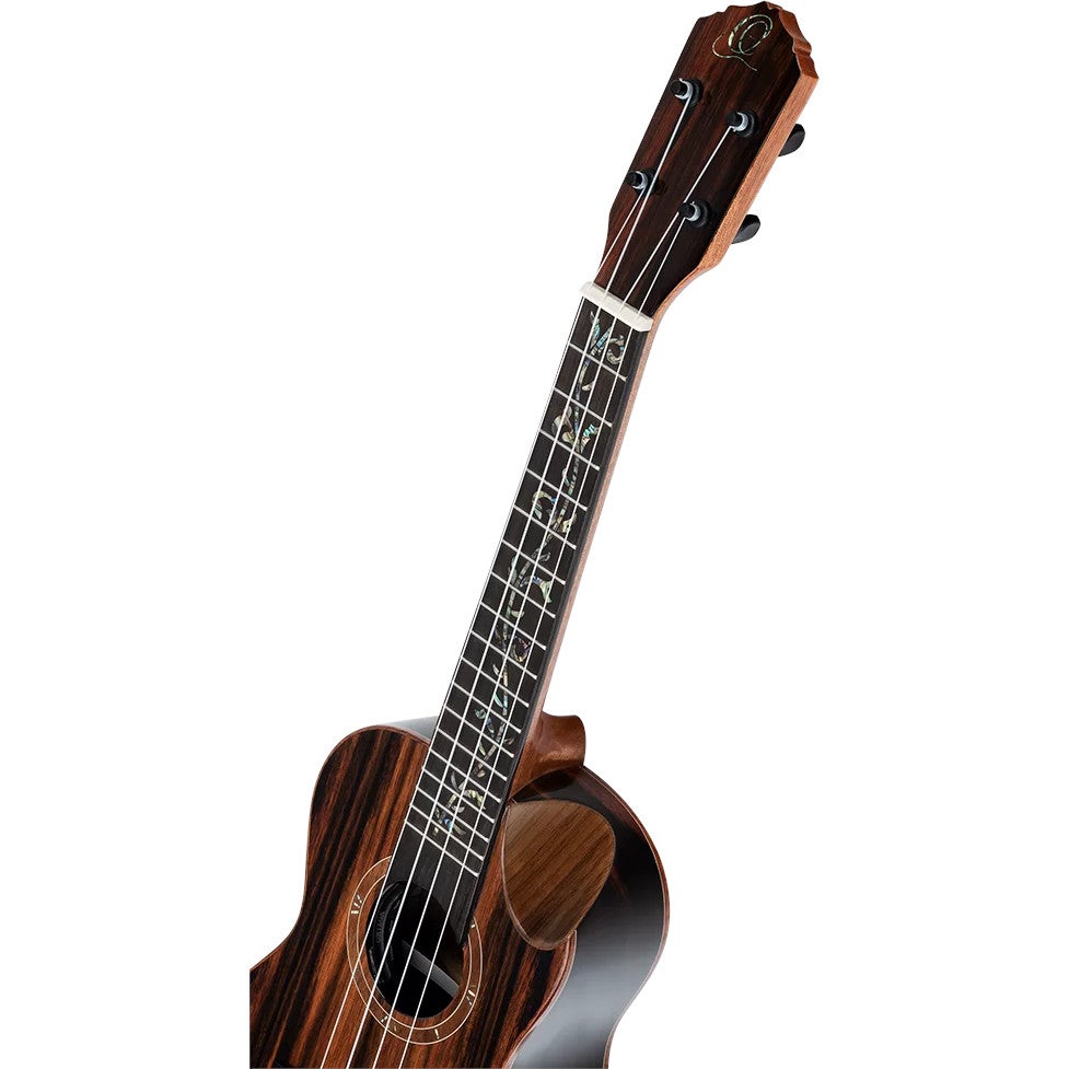 Ortega RUET-EB Elite Series Concert Size Ukulele Ebony elektrisch-akoestische concert ukelele met gigbag
