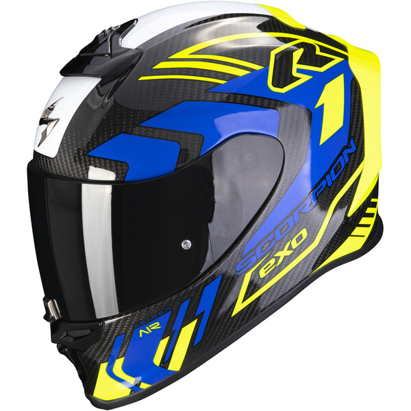 Scorpion - Casque Exo-R1 Evo Carbon Air Supra Noir / Bleu / Jaune fluo