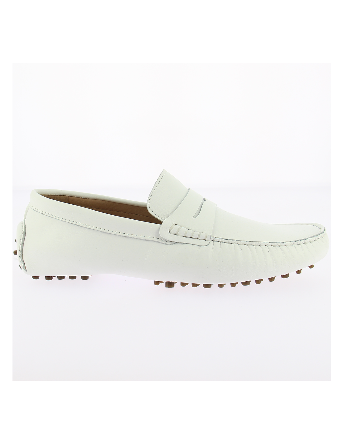 hylton mocassin homme 82985-03 cuir blanc
