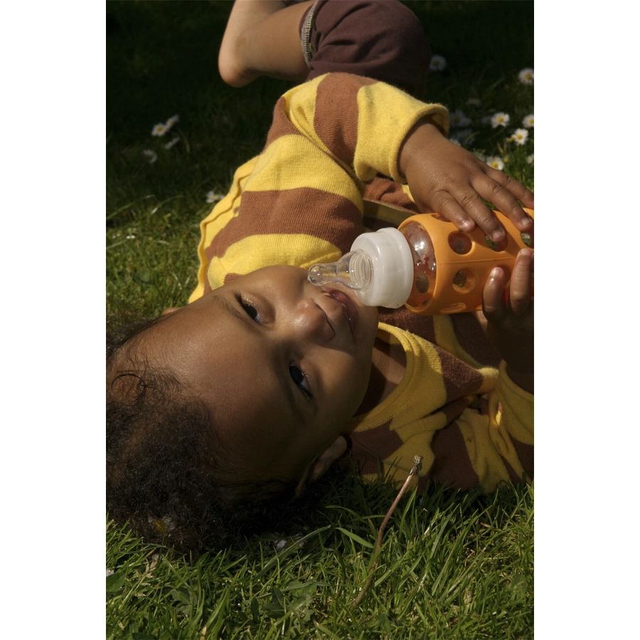 lifefactory Babyflasche aus Glas in papaya 250 ml