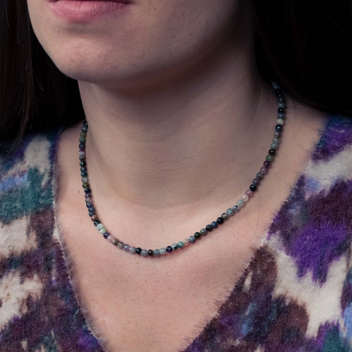 Collier, bracelet et boucles d'oreilles Serena en pierres Tourmaline