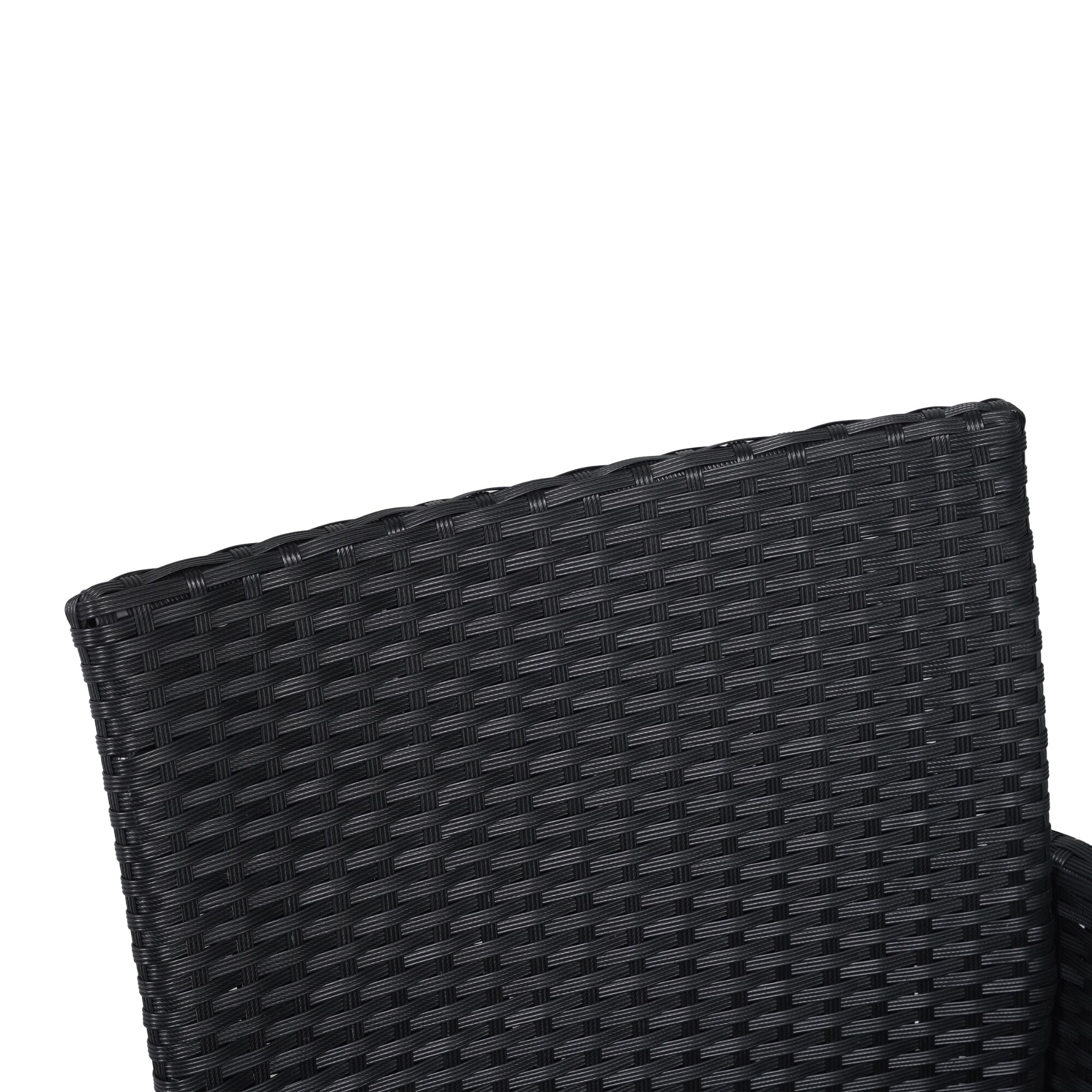 Albatros Gartenbank ANTONIO – Polyrattan Bank – 2-Sitzer Gartenbank mit Tischplatte aus Glas – UV beständig wetterfest – Stoffpolster – 134x82x55cm schwarz – VIP RELAX Sitzbank