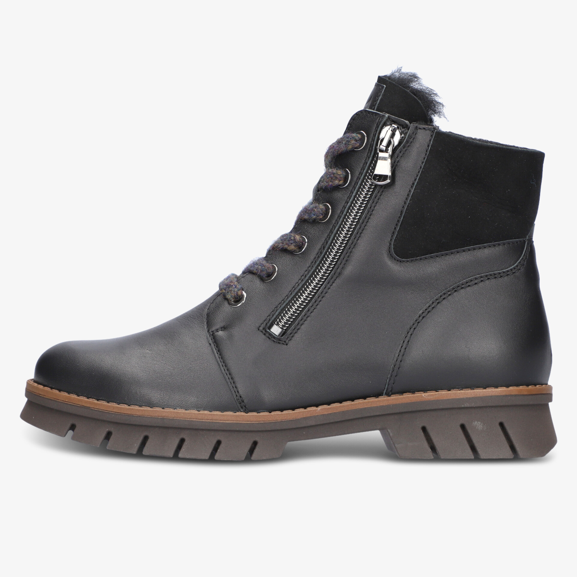 waldläufer Damen Schnürstiefeletten schwarz