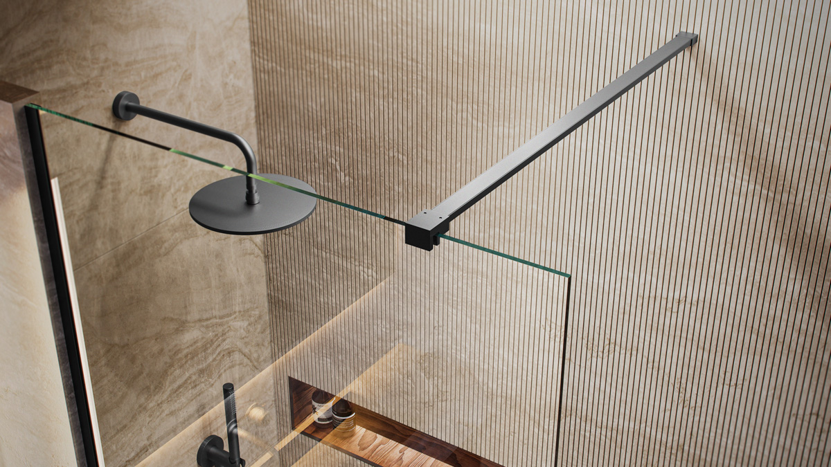 Saniclear Redro douchewand 90cm anti-kalk 8mm zwart
