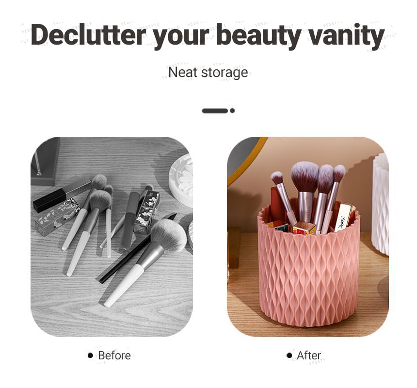 Yulu - Draaibare make-upborstelhouder van getextureerd plastic / bureau-organizer