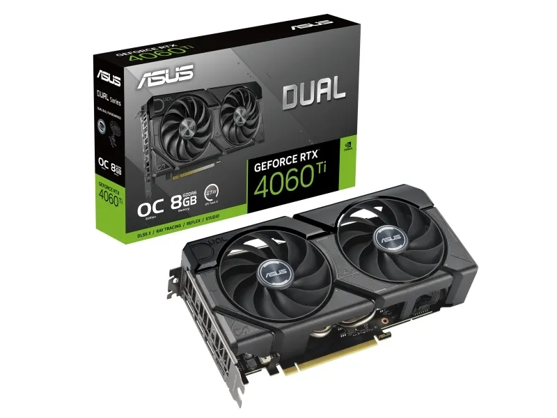 ASUS Dual GeForce RTX 4060 Ti EVO 8GB - OC Edition - grafikkort - GeForce RTX 4060 Ti - 8 GB GDDR6 - PCIe 4.0 - 3 x DisplayPort, HDMI