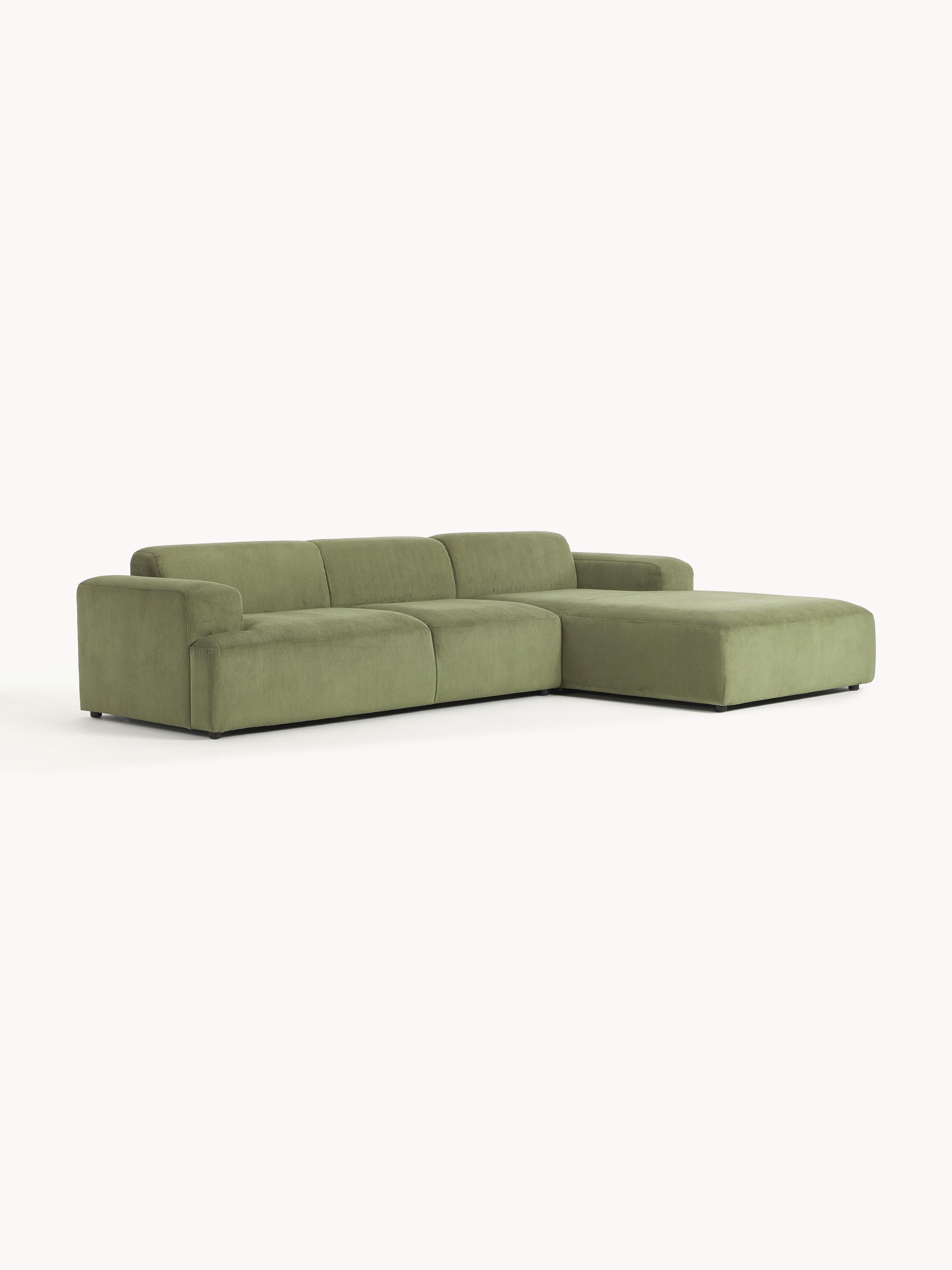 Corduroy hoekbank Melva (4-zits)