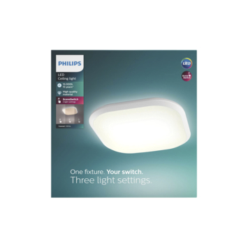 Philips plafondlamp Cavanal LED 27K SQ LED Wit 18W