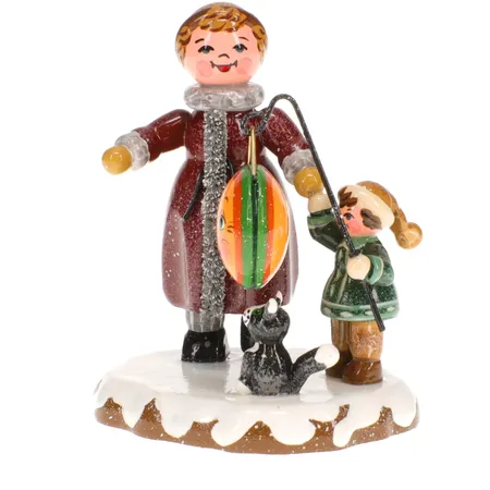 Original Hubrig Volkskunst110h0001 Winterkinder - Meine große Schwester und ich Erzgebirge