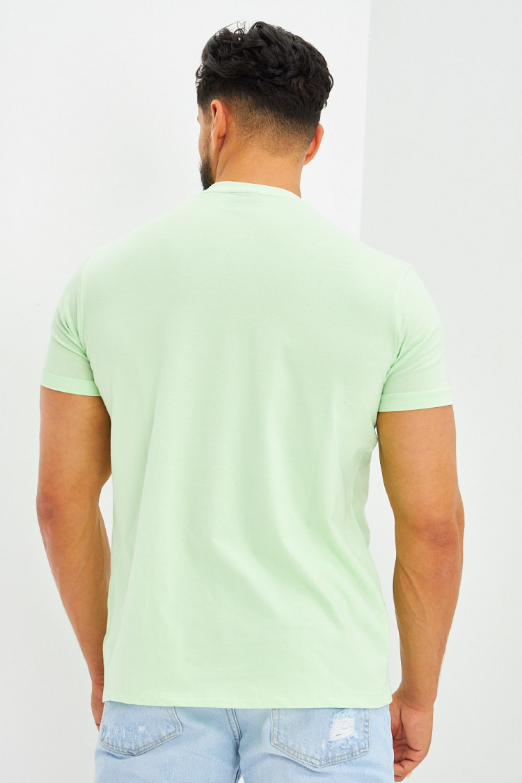 T-shirt basique logo Brentiny brodé vert pomme