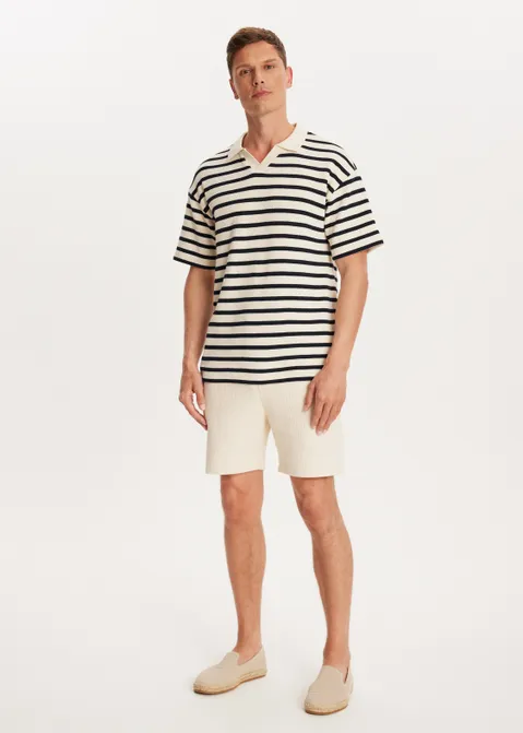 Johnny polo met strepen off-white (ECRU)