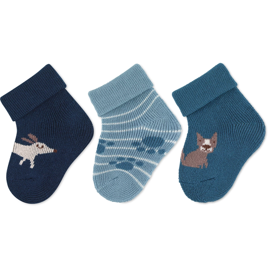 Sterntaler Erstlingssöckchen 3er-Pack Hund marine