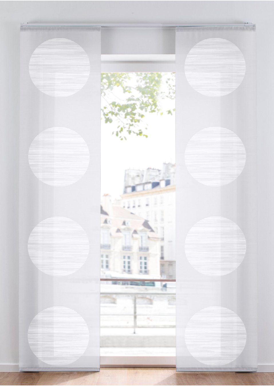 Panneau coulissant imprimé cercle (1 pce.)